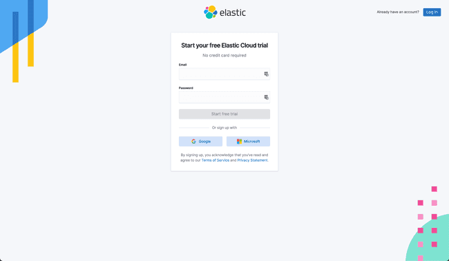 Elastic Login Page